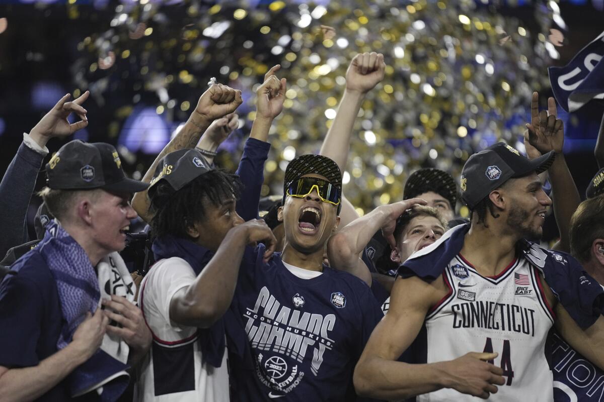 UConn dominates San Diego State for fifth men's basketball title 