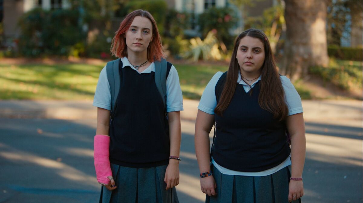 Feldstein, right, previously played the best friend of Saoirse Ronan's character in "Lady Bird."