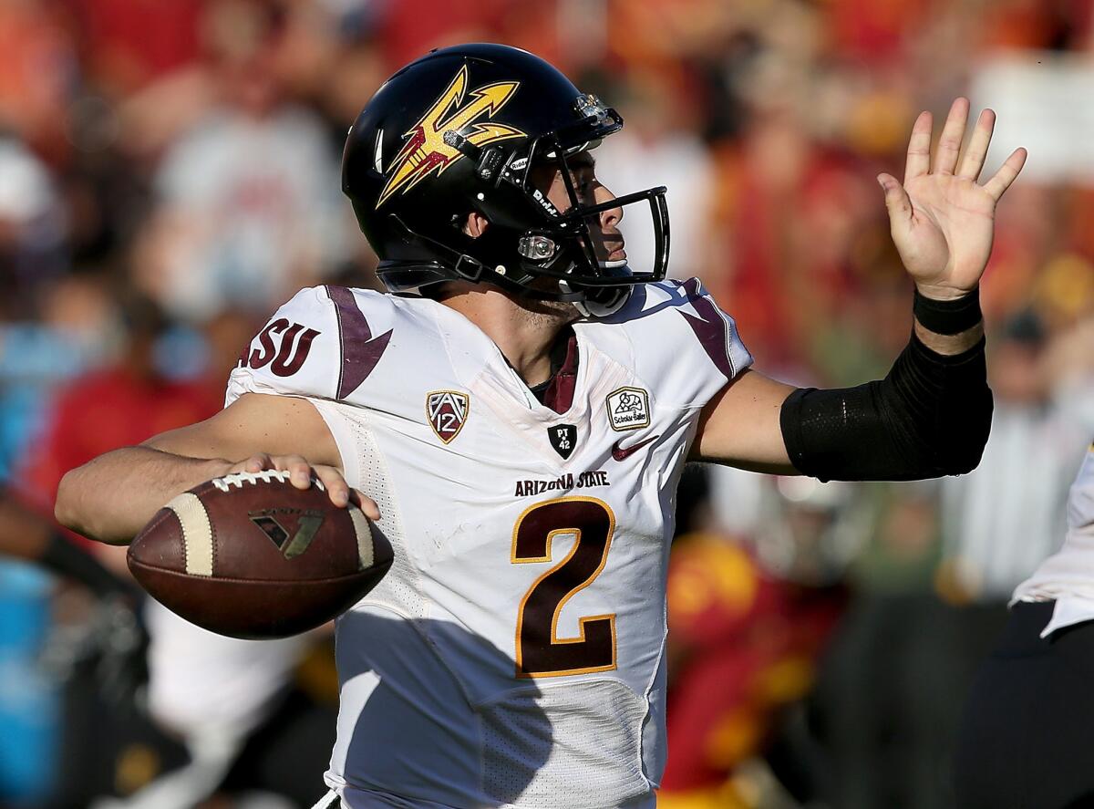 Sun Devils quarterback Mike Bercovici passed for 510 yards and five touchdowns against the Trojans last season, including a Hail Mary pass to win the game.