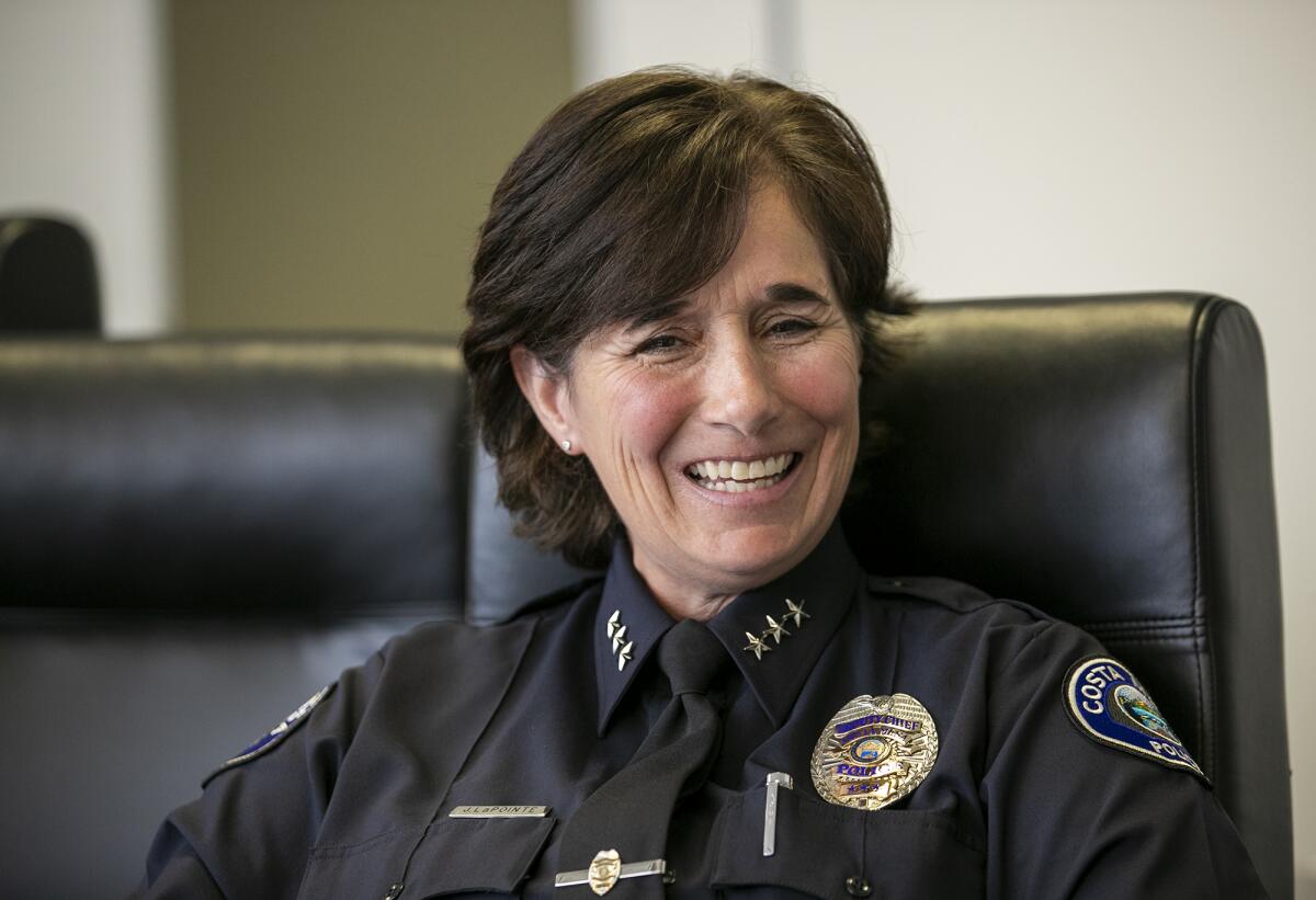 New Costa Mesa Deputy Chief Joyce LaPointe recalls learning some of her skills from an athletic coach.
