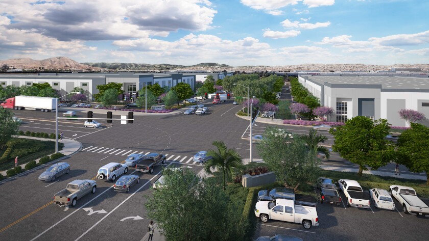 A rendering of the 50-acre Landmark at Otay industrial park under construction in Otay Mesa.