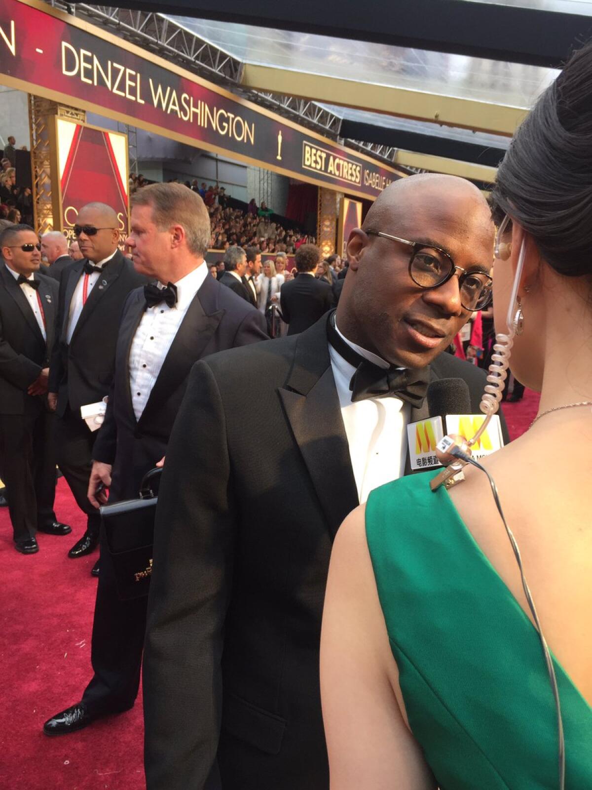 Barry Jenkins on the red carpet.
