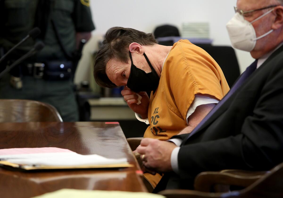 Defendant Peter Chadwick, 57, wipes away tears.