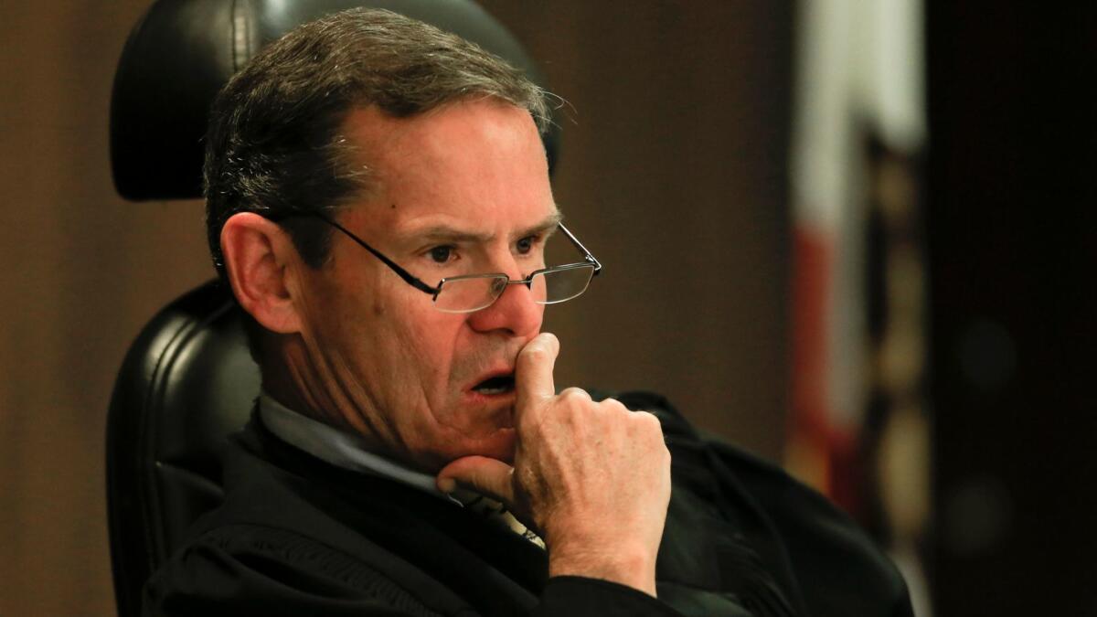 Orange County Superior Court Judge Thomas Goethals, seen in 2014, questioned the diligence of the Sheriff's Department's search for records in the county's long-running jail-informant scandal.