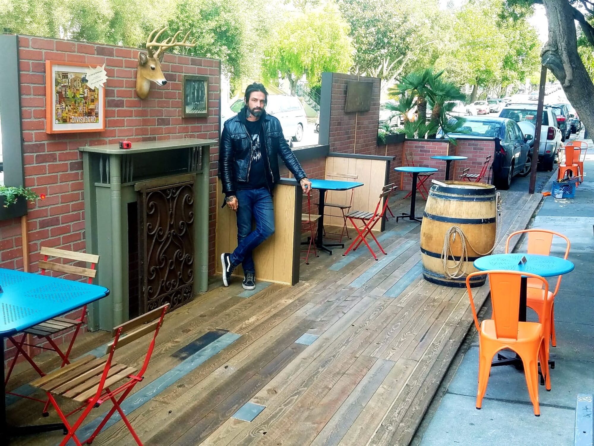 Mattie Breen's new outdoor space for the Page re-creates the bar's interior vibe for pandemic times.