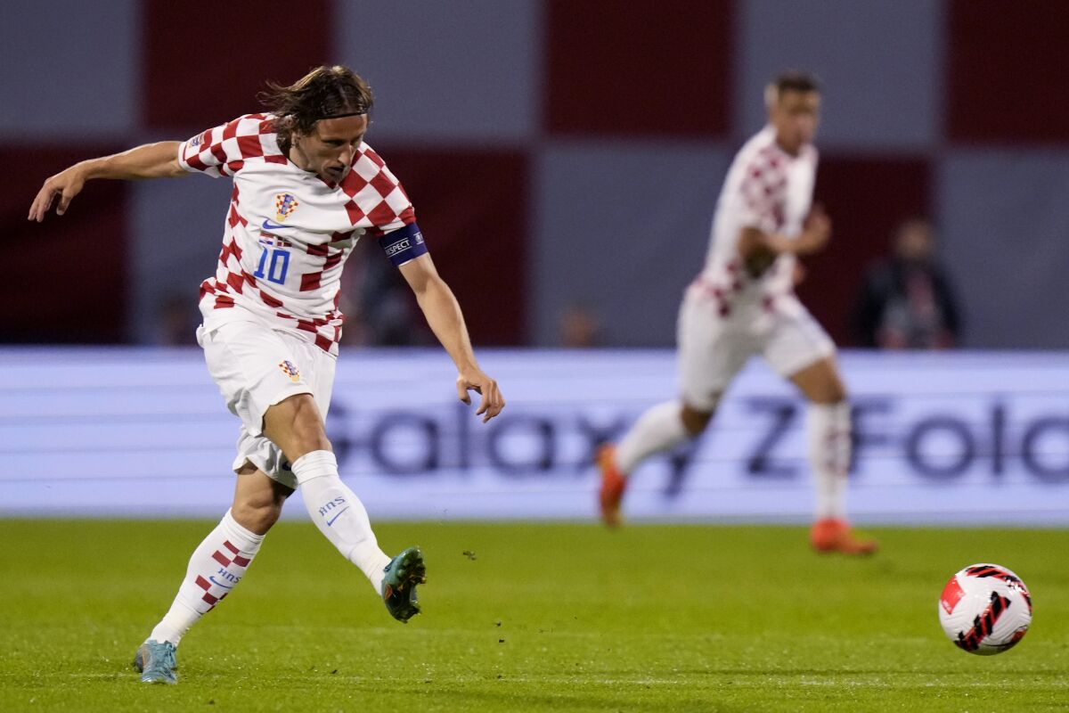El volante croata Luka Modric durante el partido contra Dinamarca por la Liga de las Naciones,