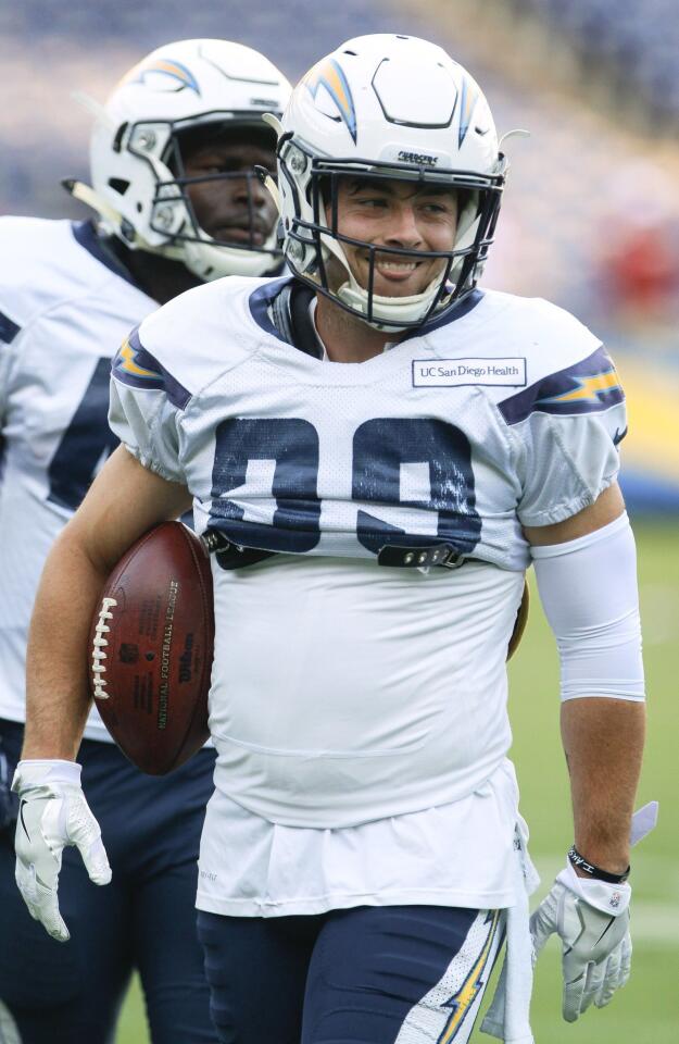 Chargers/Cardinals combined practice at the Q