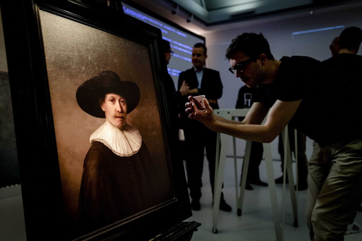 A new "Rembrandt" painting, created by scientists and technicians based on digital analysis of the artist's known body of work, is unveiled Tuesday in Amsterdam.