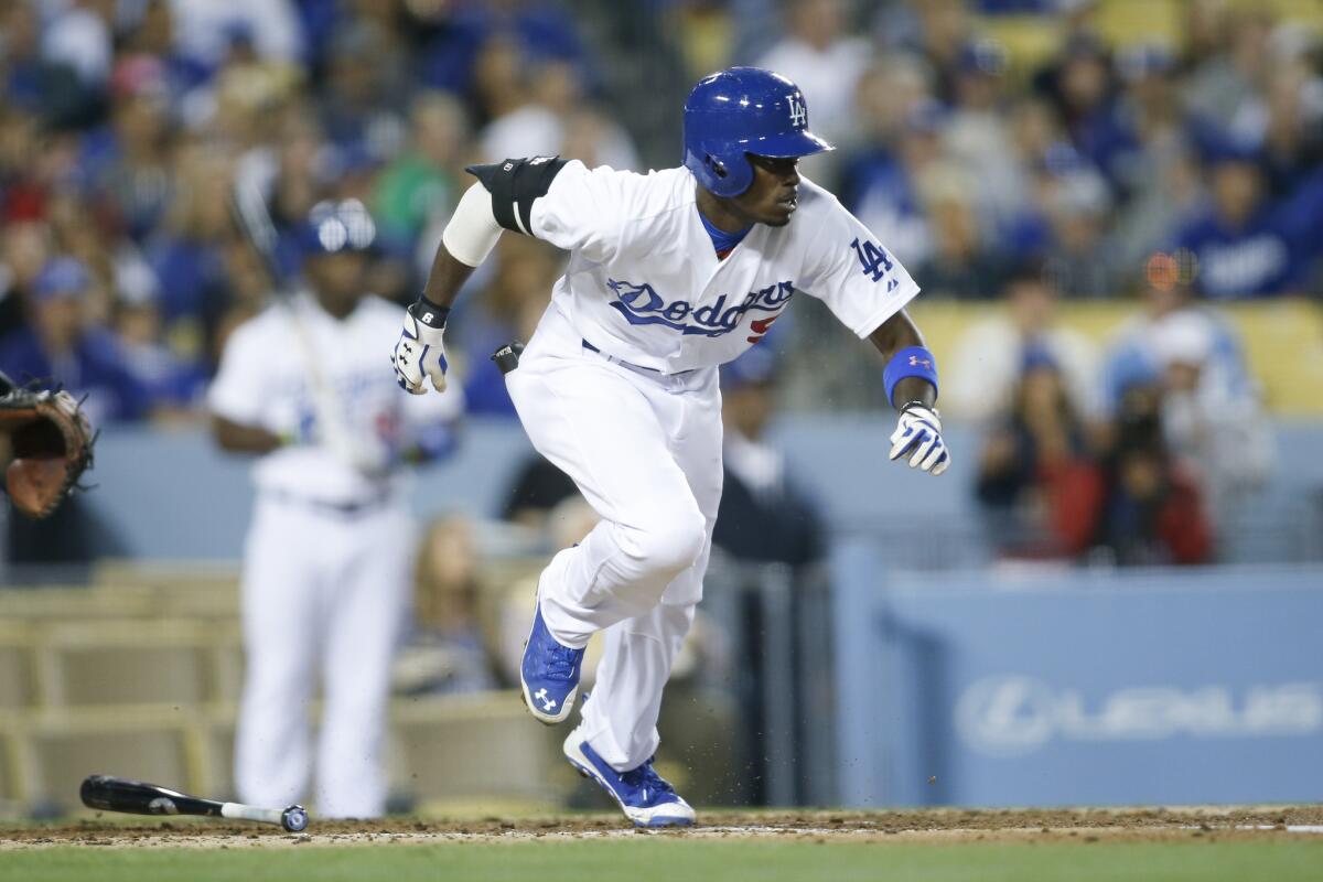 Dee Gordon did a little bit of everything to lead the Dodgers past the Giants, 6-2, on Saturday.