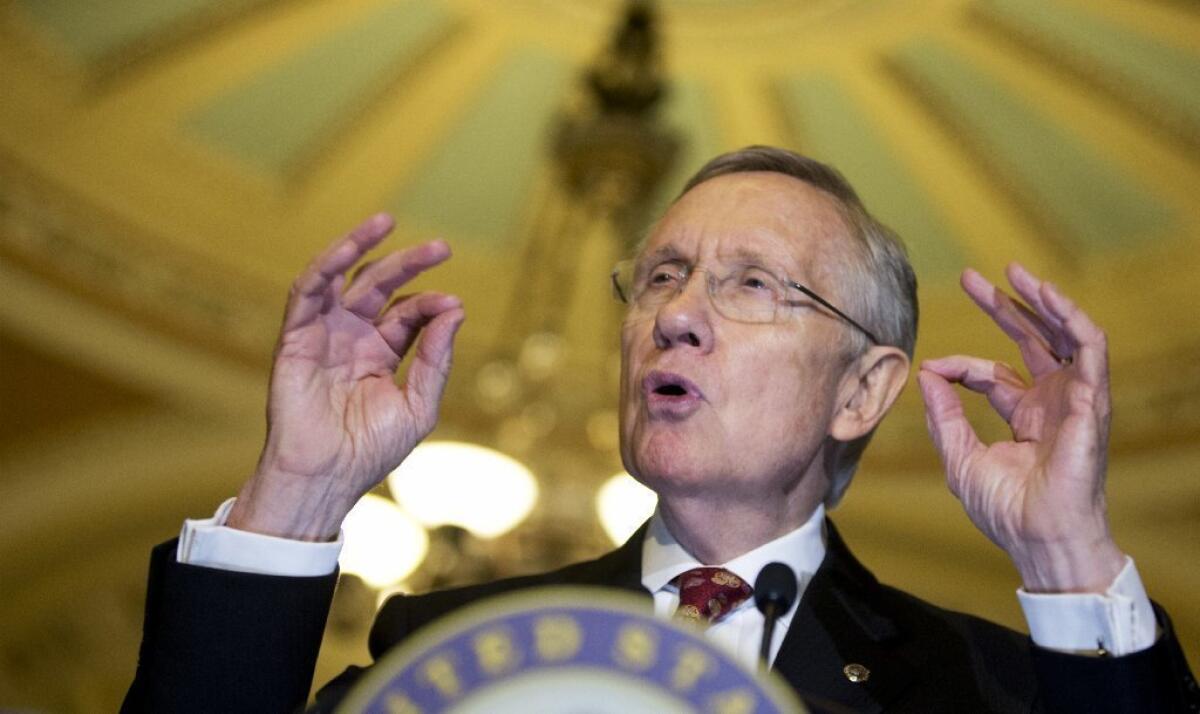 Senate Majority Leader Sen. Harry Reid triggered the "nuclear option." Above, the Nevada Democrat speaking to the media Tuesday on Capitol Hill.