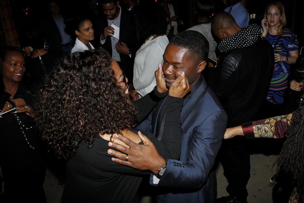 Oprah Winfrey gushes over actor David Oyelowo after the premiere of "Selma" immediately hailed as a smash by tweeters.