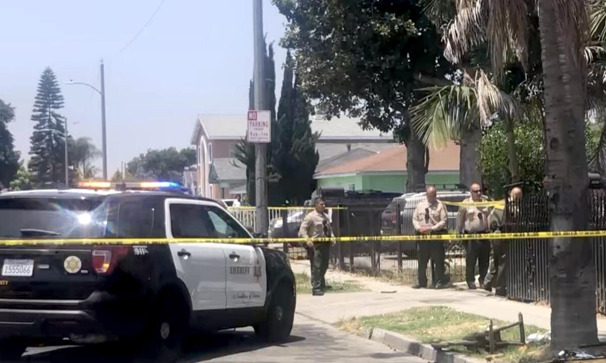 An investigation is underway after an infant girl was shot by her brother at a Compton home Wednesday.