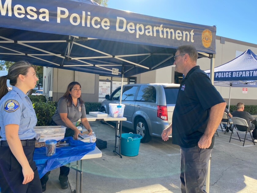 A Nov. 13 event by Costa Mesa, Newport Beach and Huntington Beach police offered free catalytic converter etchings.