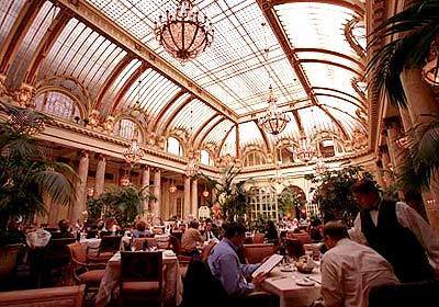 At the Garden Court in the Palace Hotel, a diner can imagine Sarah Bernhardt or Oscar Wilde sitting beneath a palm.