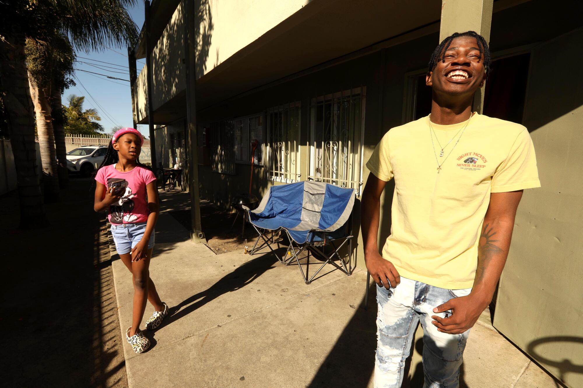 Terrell Weaver, right, with his sister Micah Beime.