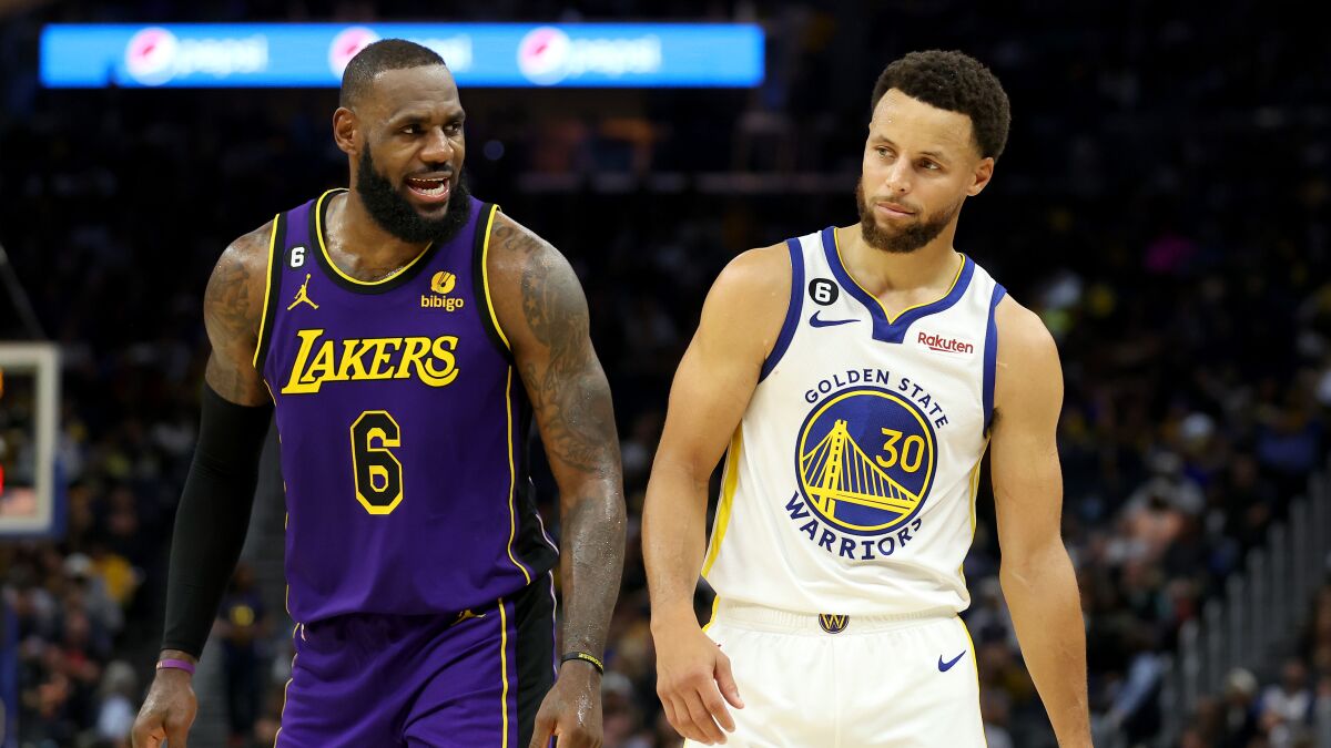 LeBron James vs. Steph Curry dominates Lakers-Warriors series - Los Angeles  Times