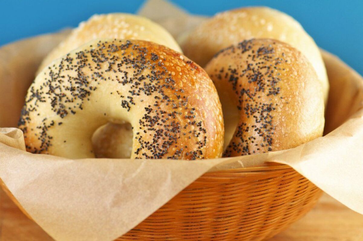 The "bagel," a firm bao-like baked good with a hole in the center, is commonly seen in New York.