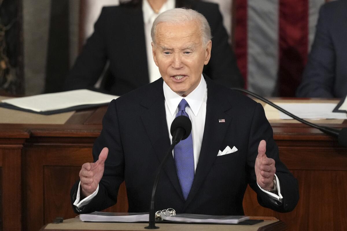 El presidente Biden pronuncia su discurso sobre el Estado de la Unión el jueves.