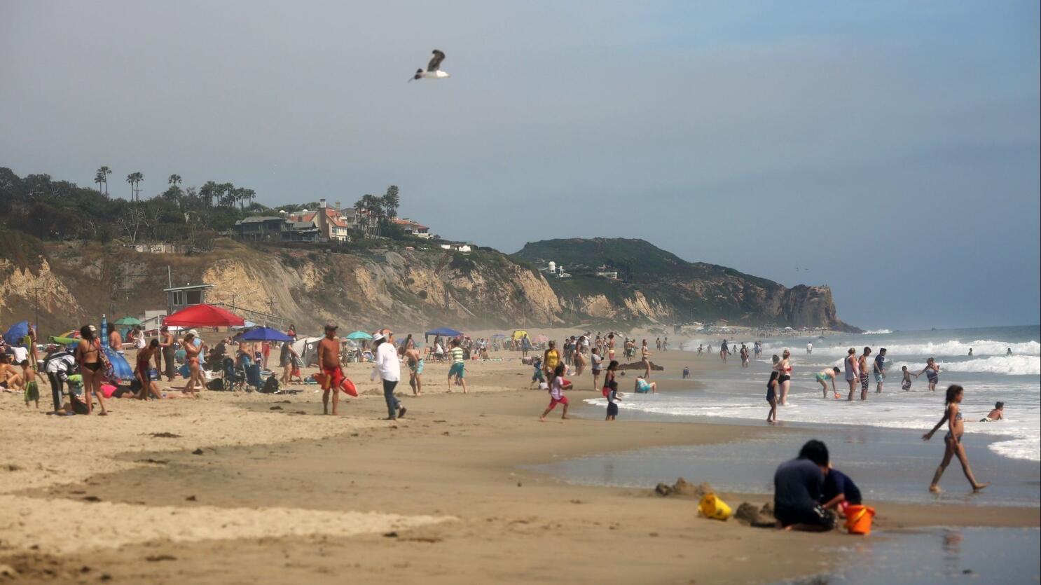 ZUMA BEACH, CALIFORNIA, USA - People on Zuma beach, public beach