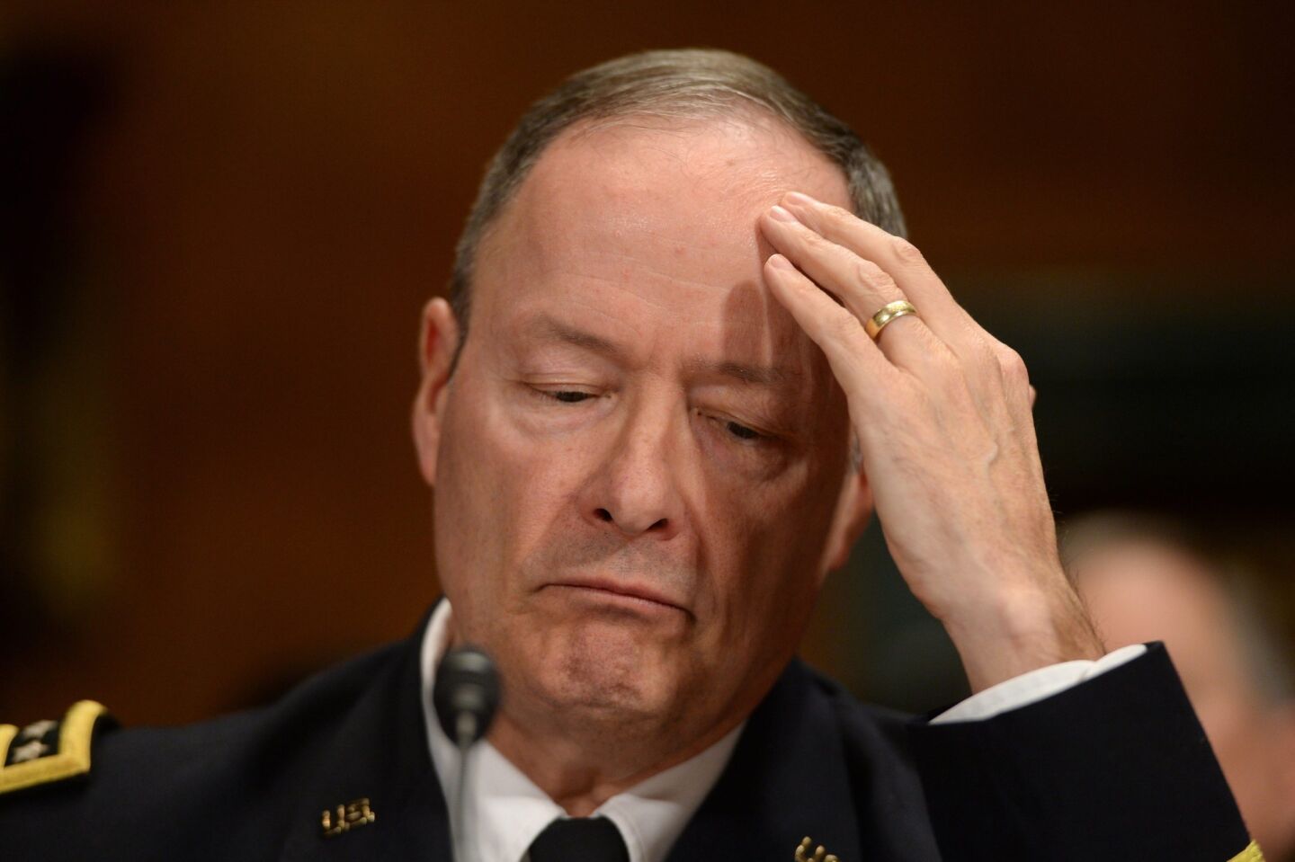 U.S. Army General Keith Alexander, director of the National Security Agency, testifies during the Senate Judiciary Committee hearing on "Continued Oversight of US Government Surveillance Authorities," on Capitol Hill.