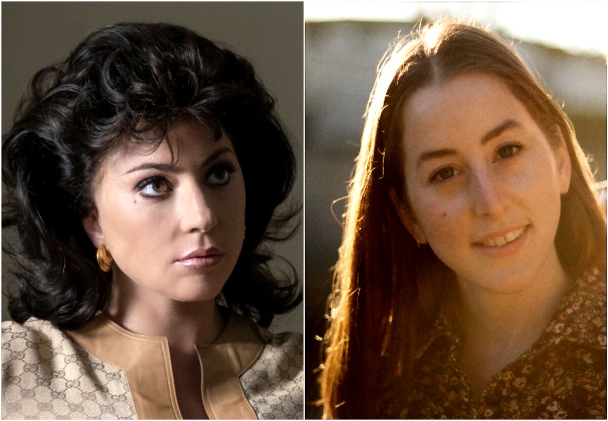 Lady Gaga in "House of Gucci" and Alana Haim in "Licorice Pizza."