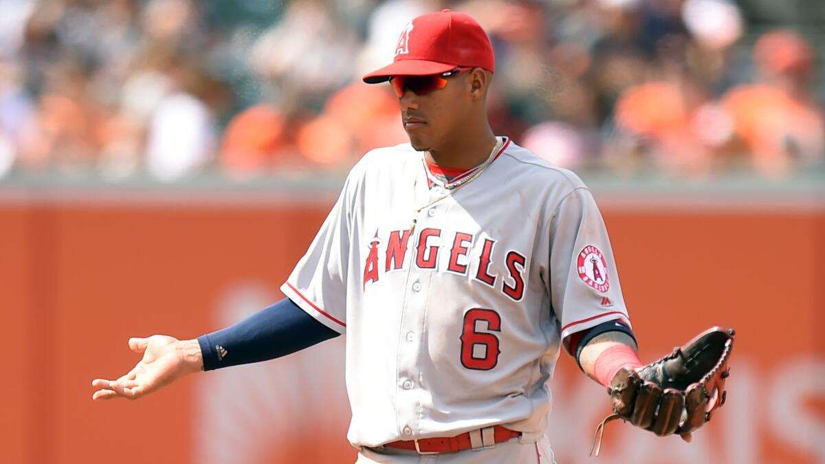 Yunel Escobar reacts to being ejected against Baltimore on July 10.