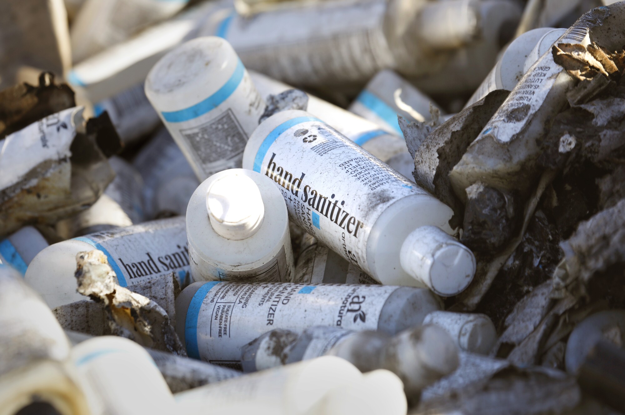 Millions of pounds of charred alcohol-based hand sanitizer products