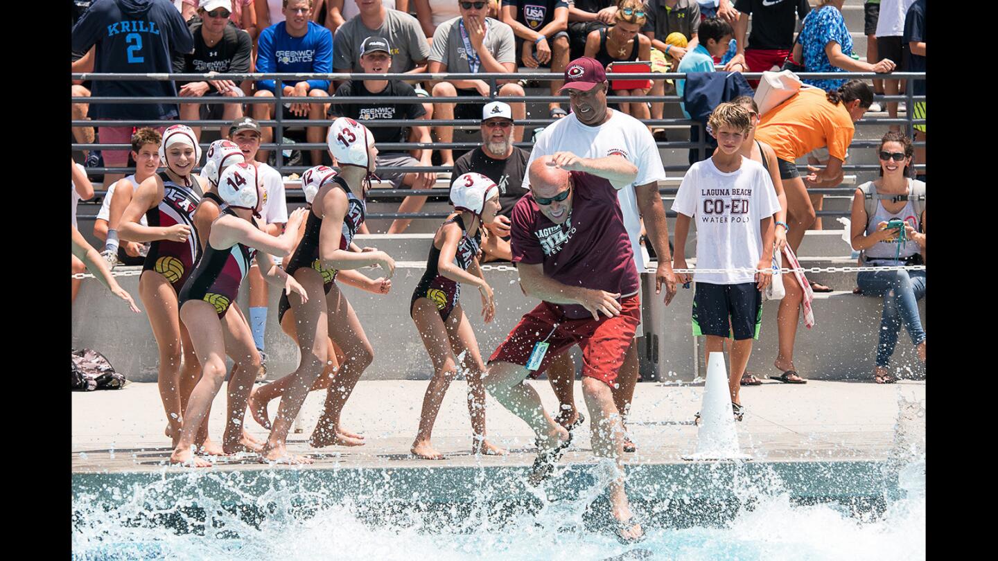 Laguna Beach vs. Huntington Beach in the USA Water Polo Junior Olympics 10-and-under girls division title game