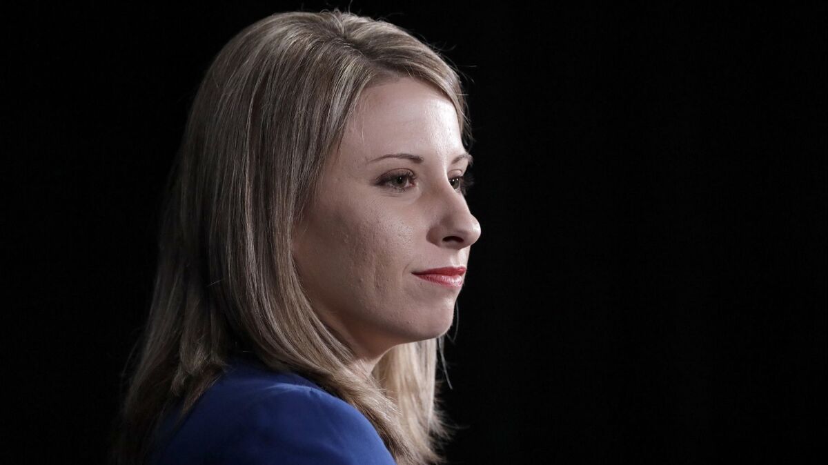 Katie Hill, a Democrat, is challenging the reelection of Republican Rep. Steve Knight of Palmdale.