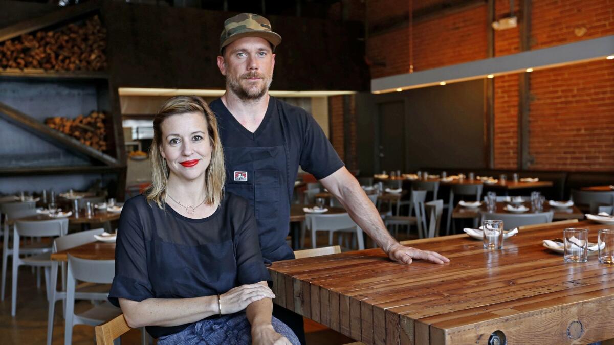 Chefs Karen and Quinn Hatfield at their restaurant, Odys and Penelope.