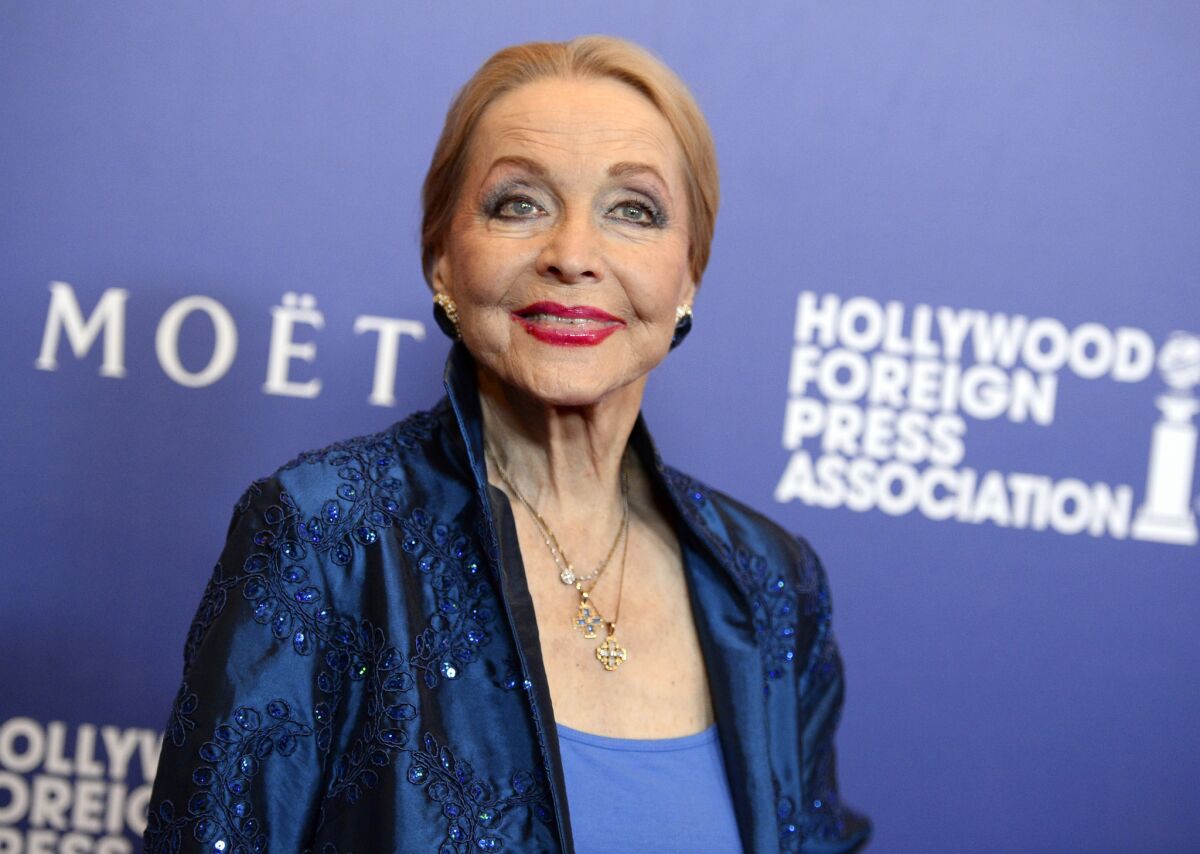 2014 photo of Anne Jeffreys arriving at the Hollywood Foreign Press Association's Grants Banquet in Beverly Hills. Jeffreys, an actress and opera singer who starred as Marion Kerby in the 1950s TV series "Topper," has died at age 94.