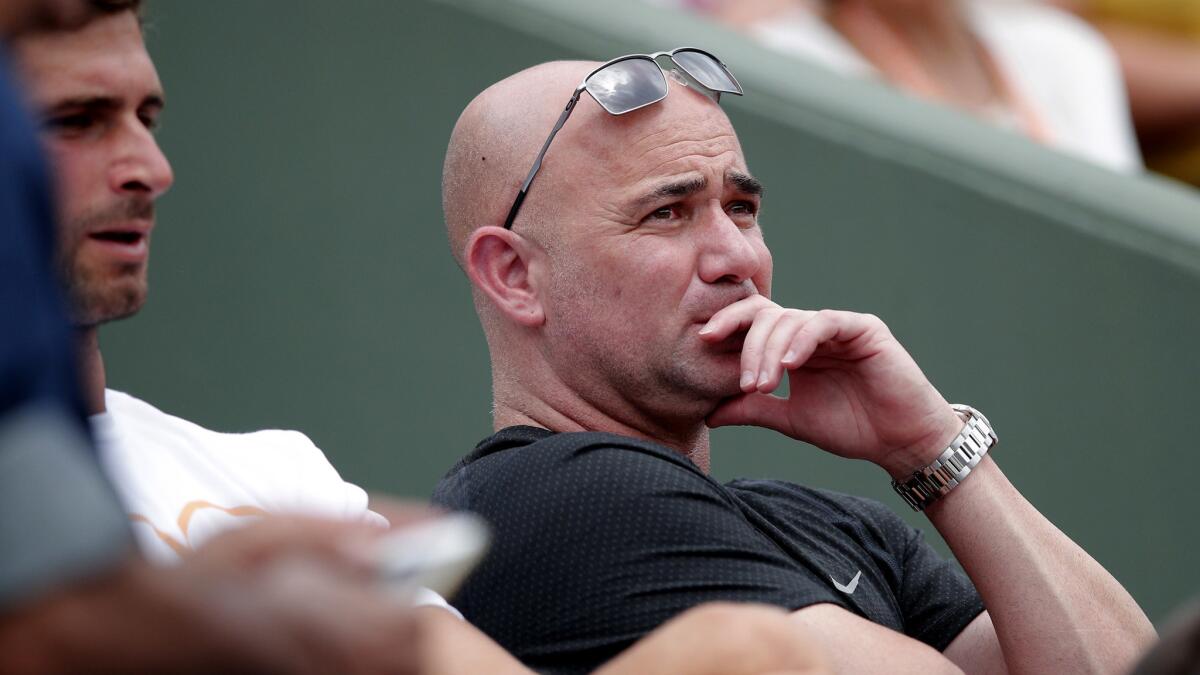 Andre Agassi, coaching consultant to Novak Djokovic, did show much emotion during the Serb's first-round match on Monday.