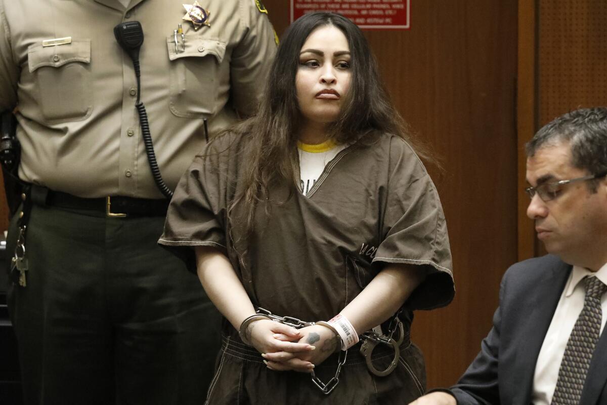 Pearl Sinthia Fernandez, 34, in court as she was sentenced to life in prison without the possibility of parole for her role in the death of her 8-year-old son, Gabriel Fernandez.