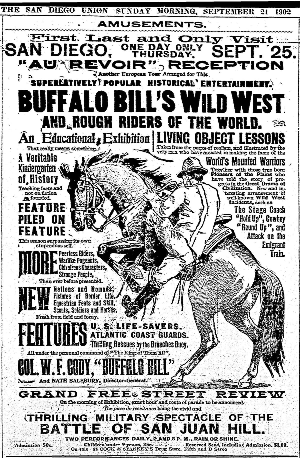 Bufflao Note From the Archives: Buffalo Bill's Wild West Show came to San Diego in ...