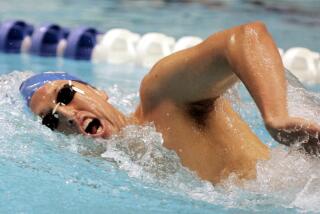 Klete Keller swims a preliminary heat of the men's 400-meter freestyle at the Counsilman Classic in Indianapolis, Saturday, June 11, 2005. Keller advanced to the finals. (AP Photo/Tom Strattman)