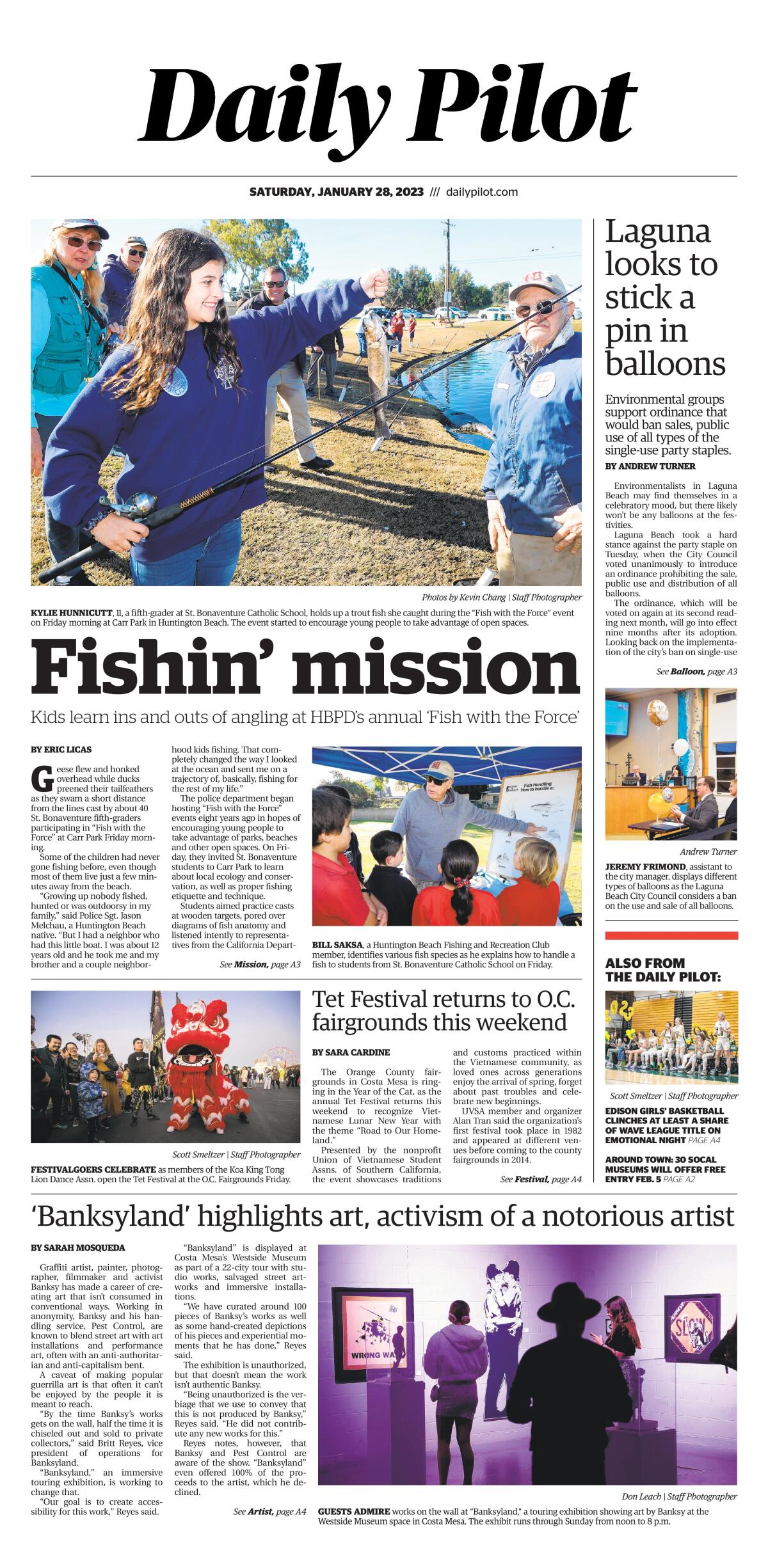 Jan. 28, 2023 Daily Pilot cover
