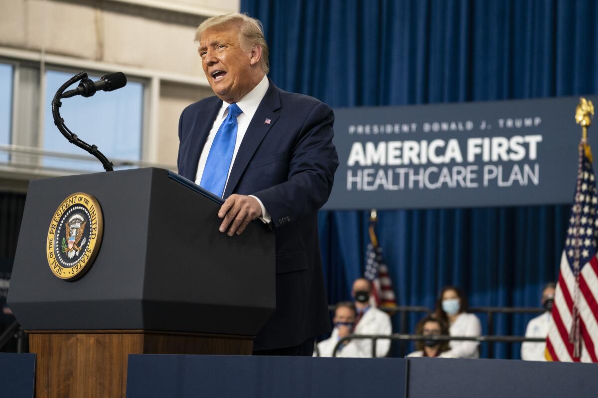 Trump promueve "visión" de sistema de salud