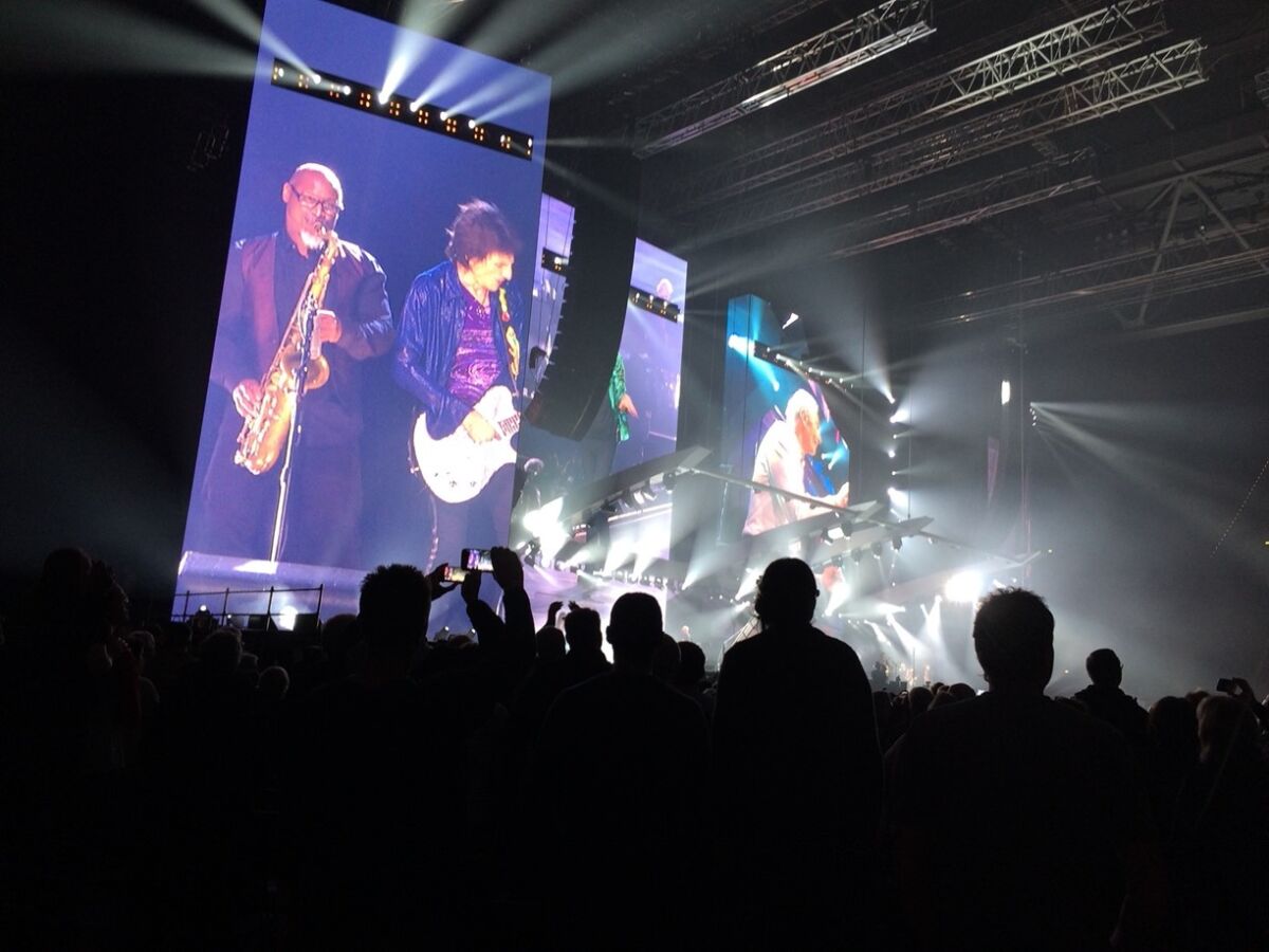 Karl Denson, left,Dusseldorf, Germany, Oct. 2017, with the Rolling Stones