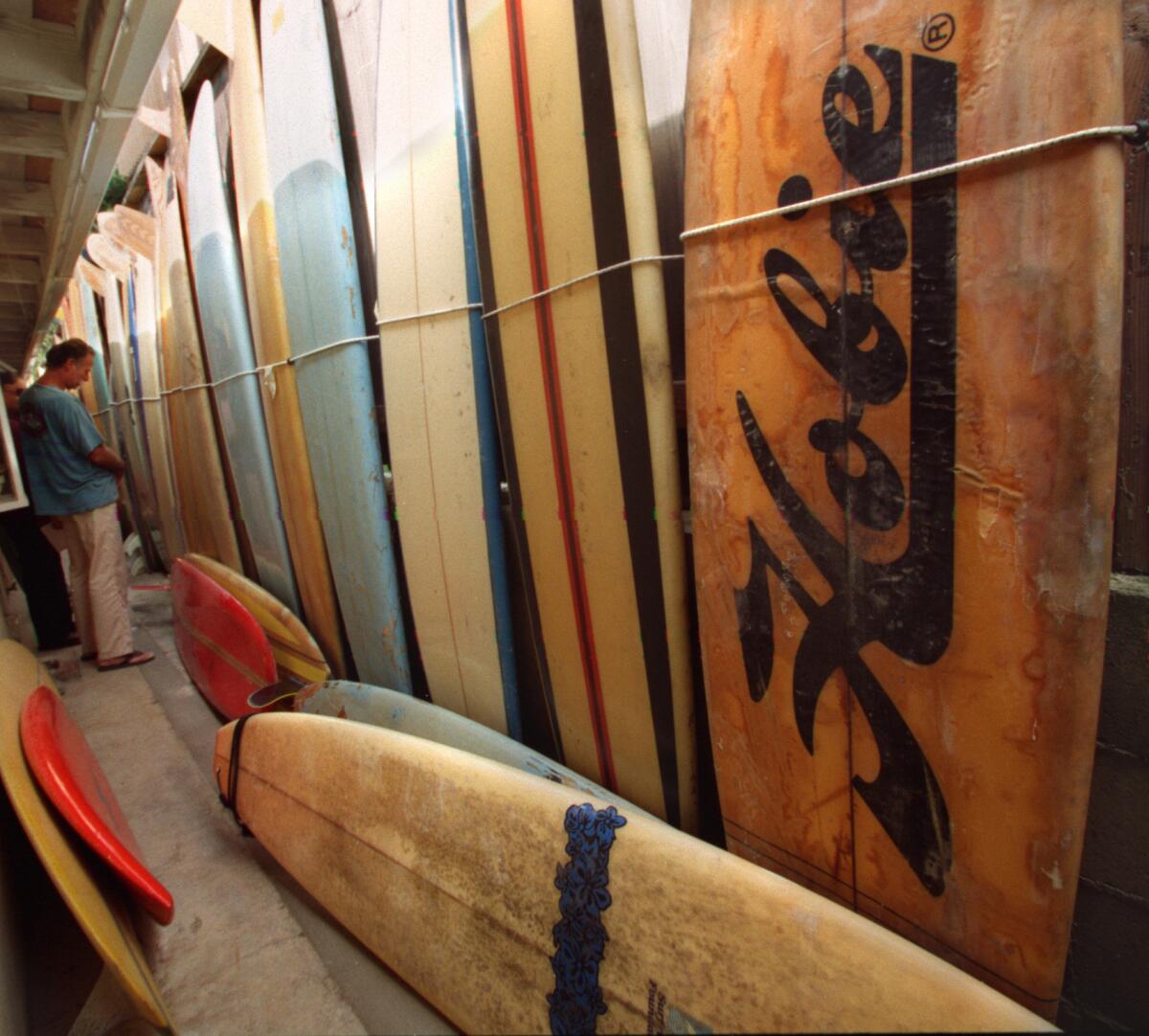 A cache of vintage Hobie boards sold at auction by a longtime collector and Hobie employee. Hobie Alter, who founded the company, died Saturday at the age of 80.