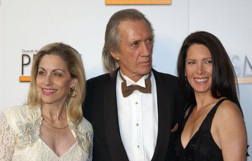 Vicki Roberts, David Carradine and Annie Bierman attend the 7th Annual Prism Awards in 2003.