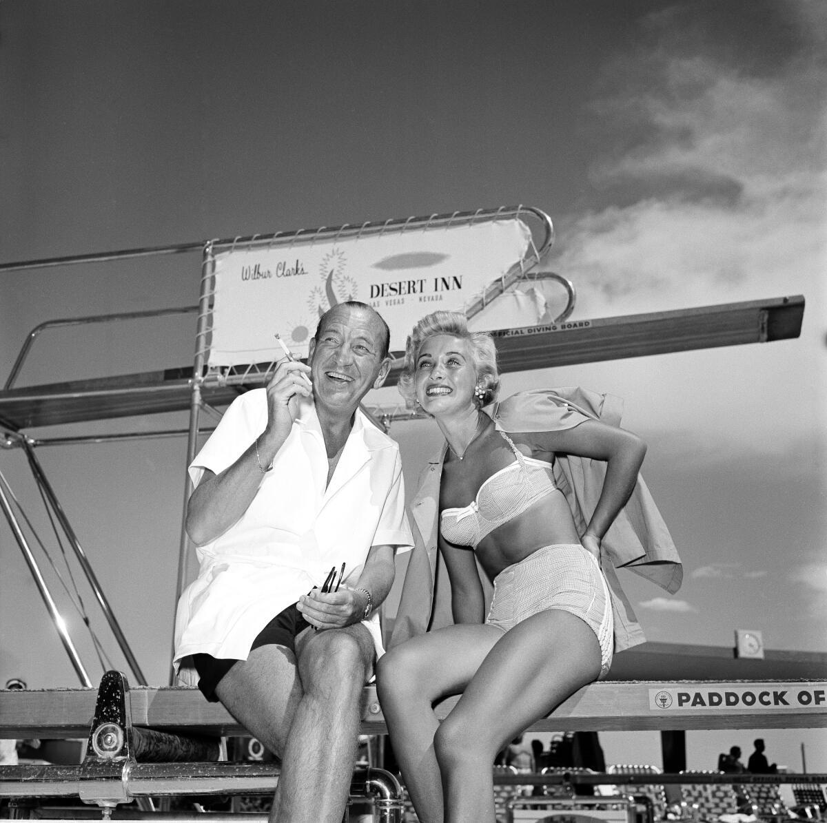 Jane Powell with playwright Noel Coward in Las Vegas in 1955.