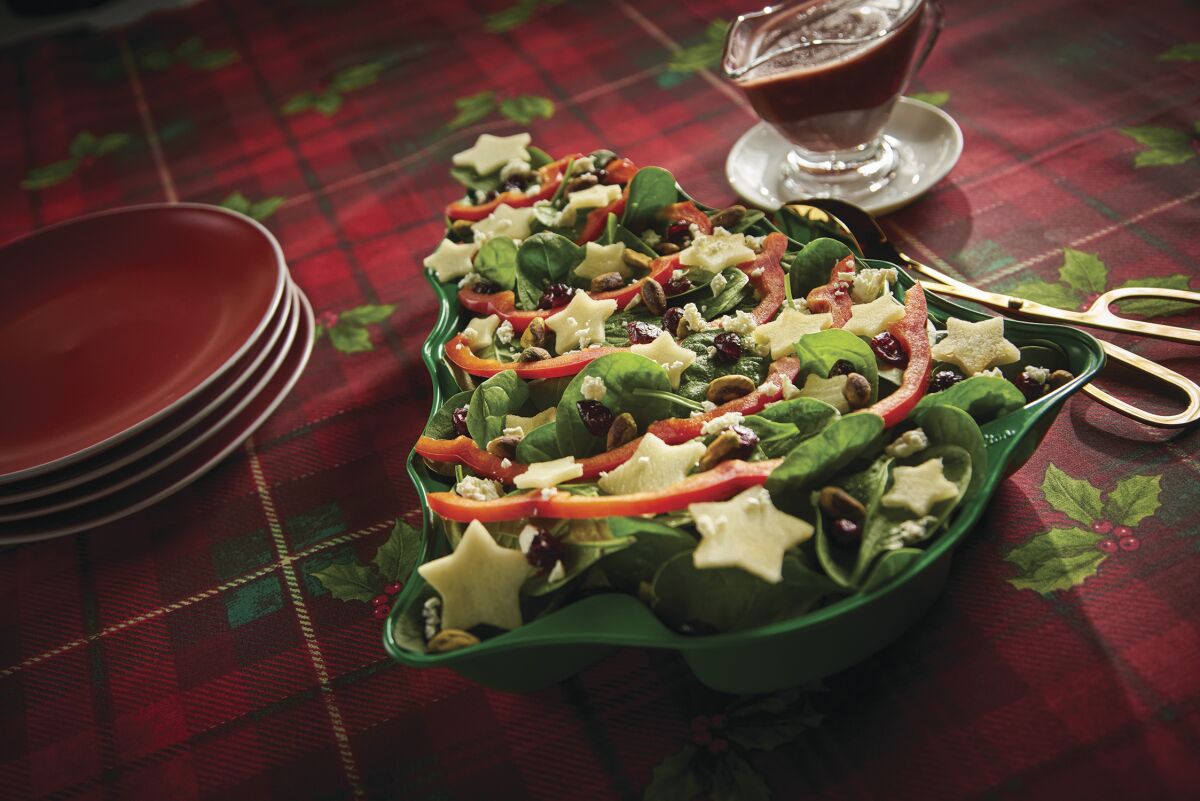 Spinach Christmas tree salad