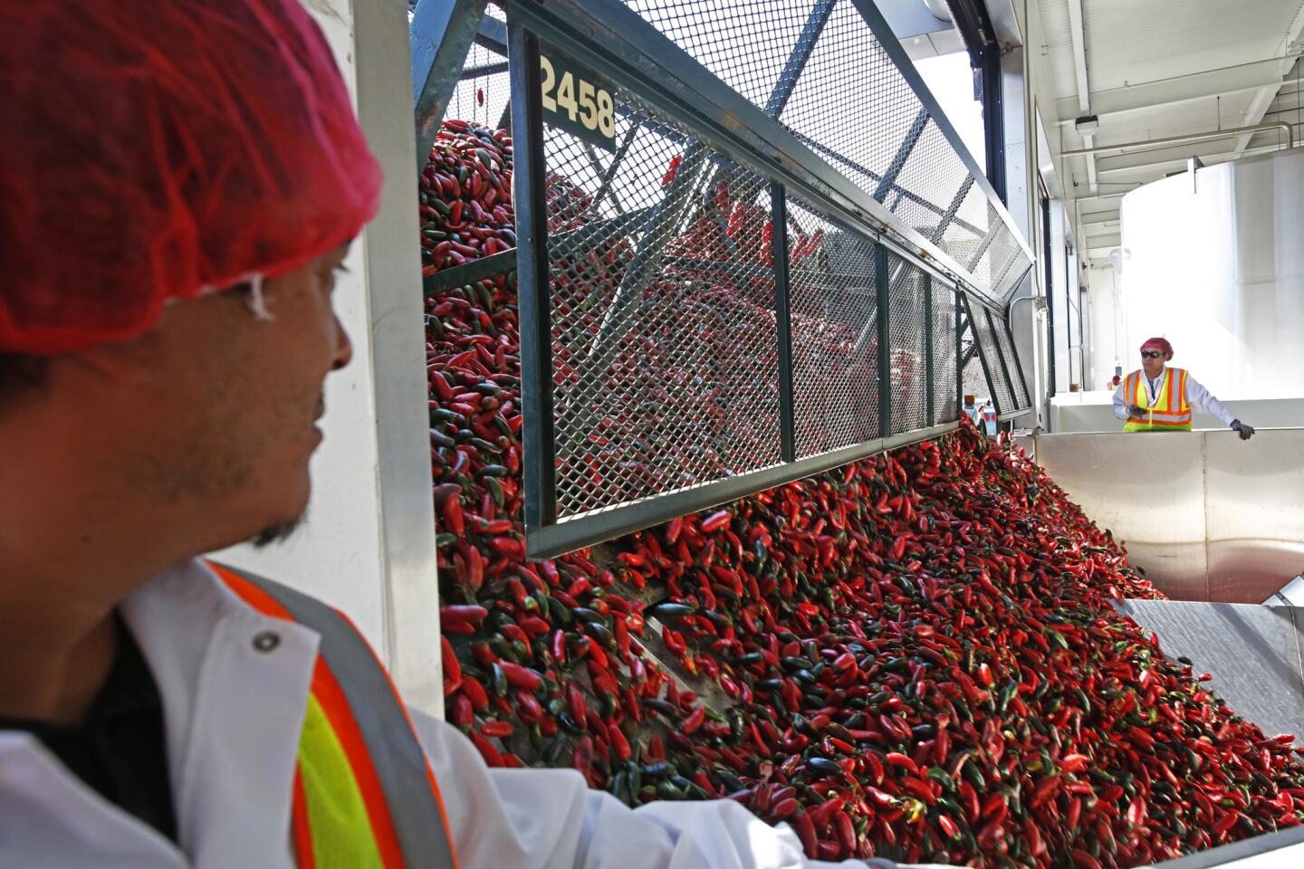 Adding the peppers