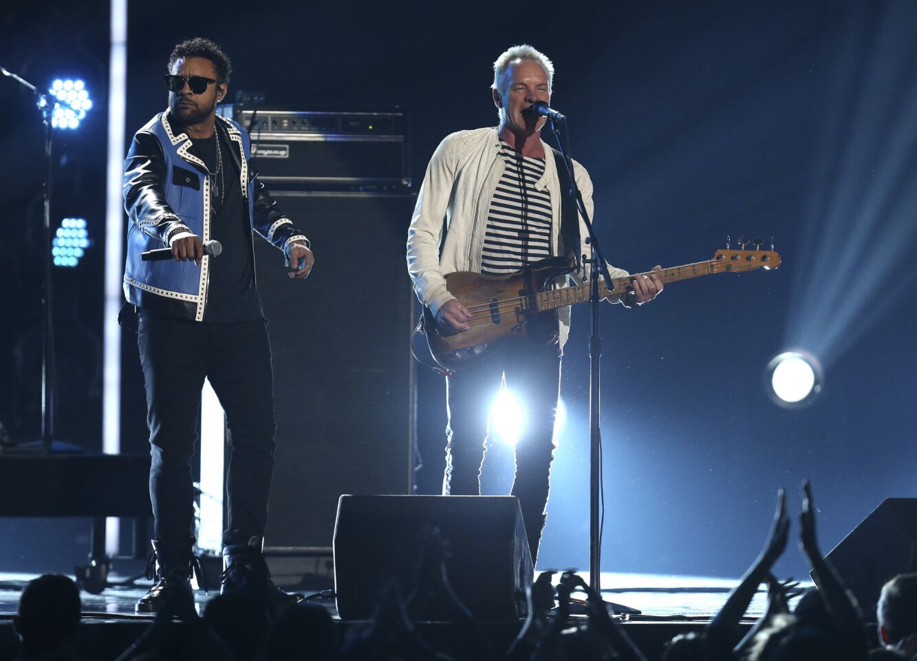 Shaggy, left, and Sting perform "Englishman in New York."