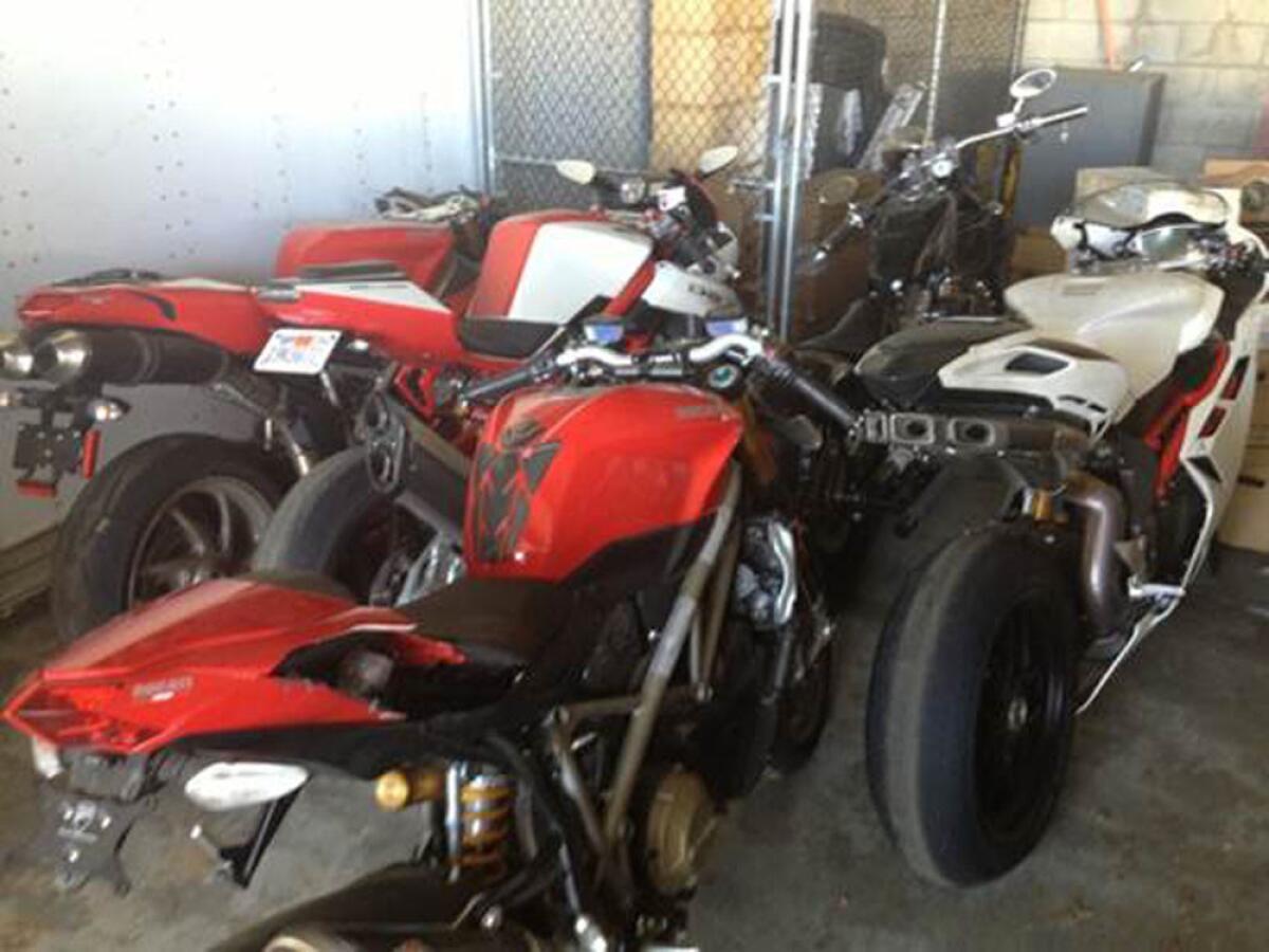 All of the men arrested in the case had Ducati motorcycles, which were also seized.
