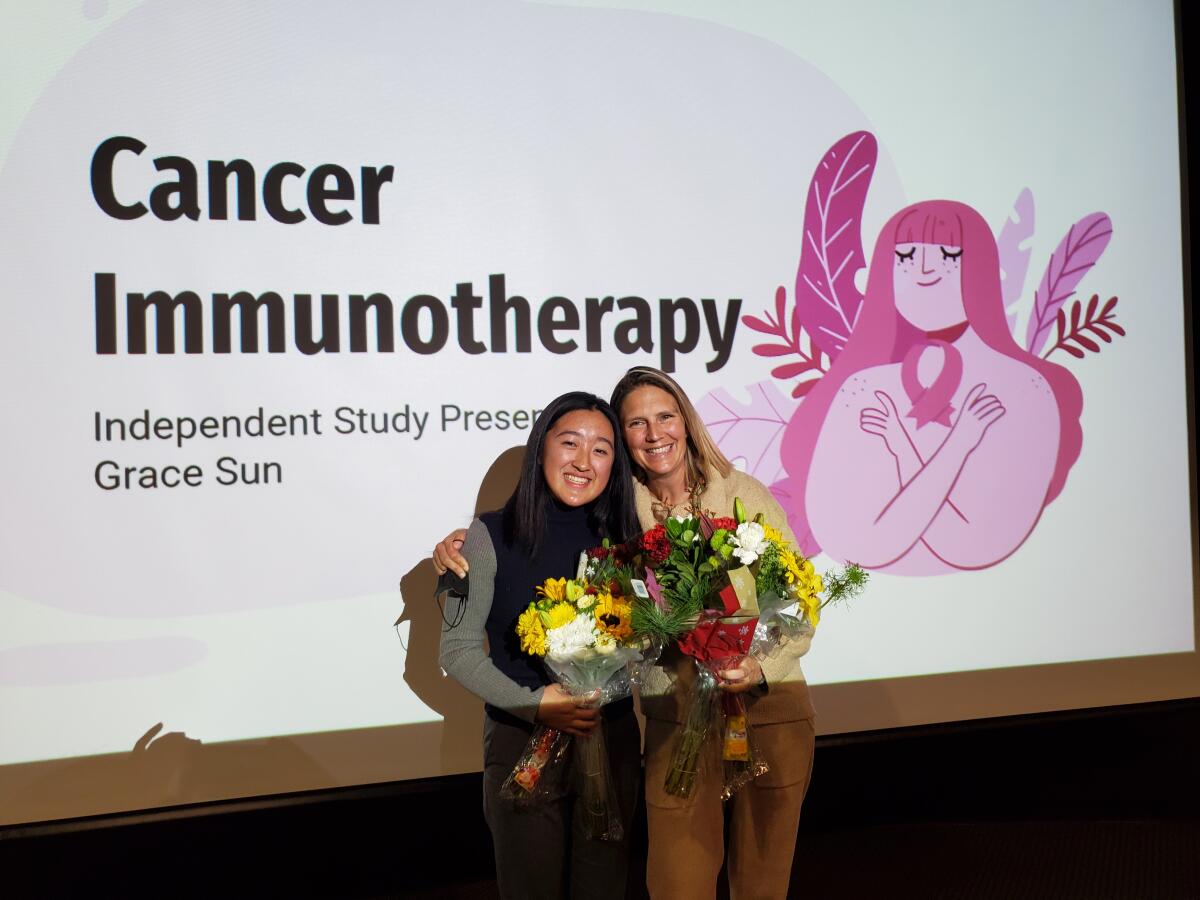Grace Sun and her independent study research supervisor, Lani Keller