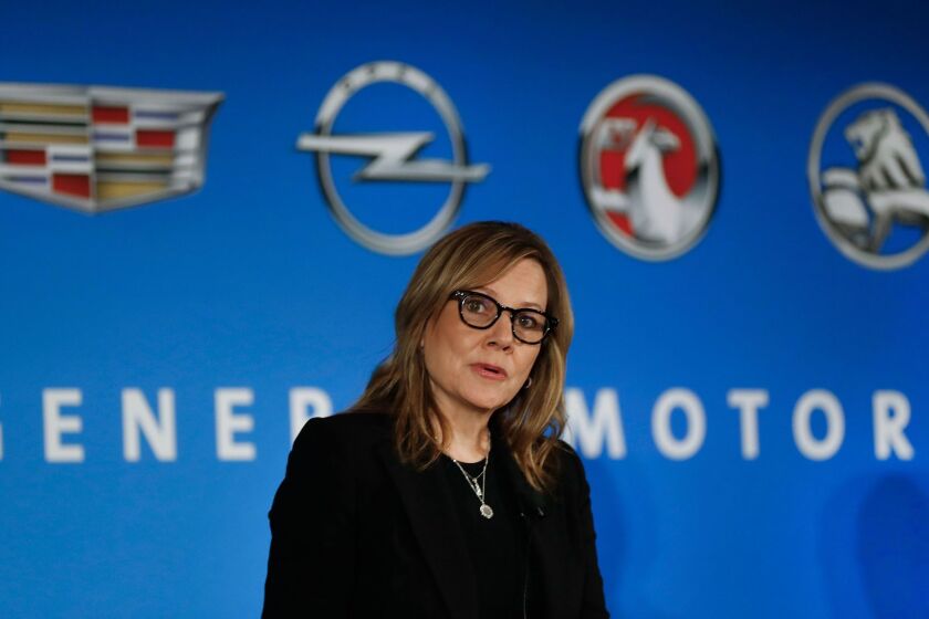 General Motors chief Mary Barra, shown Jan. 10, has said her company has no plans to change where it produces small cars due to threats from President-elect Donald Trump.