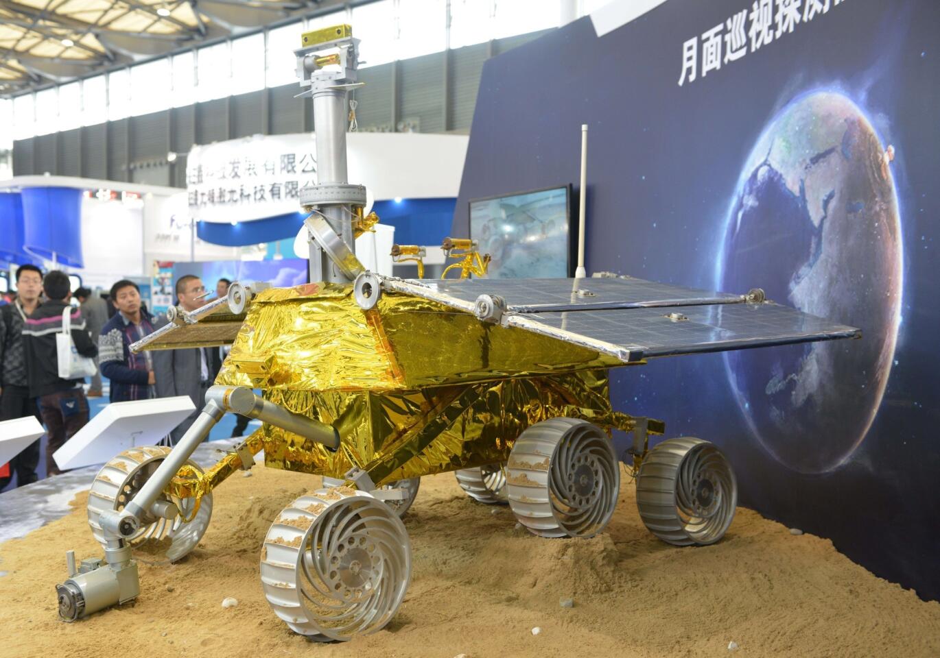 A model of the Yutu lunar rover is displayed at the China International Industry Fair last month in Shanghai.