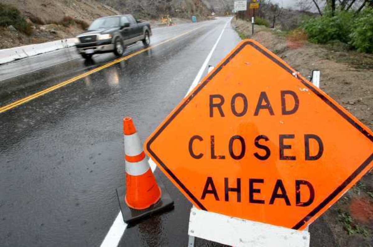 Sections of the Angeles Crest Highway will close at 9 p.m. Thursday in anticipation of snow and ice.
