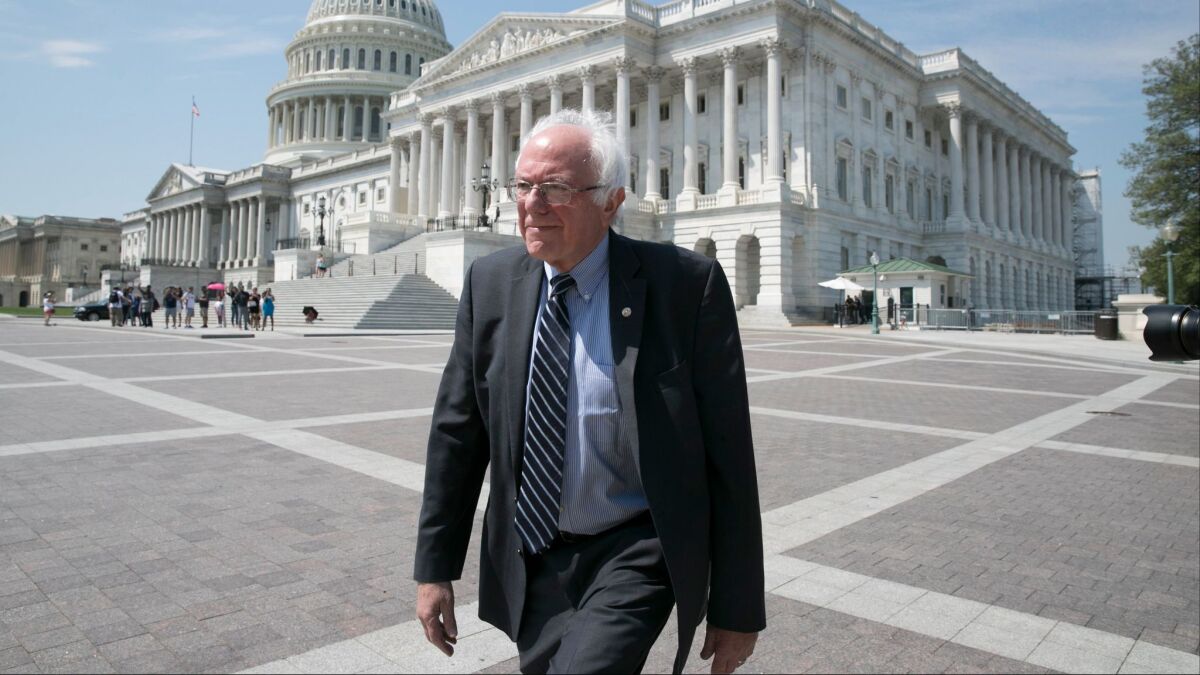 Single-payer crusader: Sen. Bernie Sanders (I-Vt.) has been in the forefront of a Medicare-for-all health coverage model.